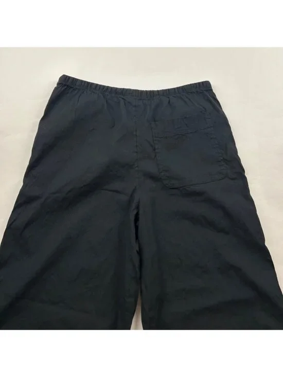 Athleta Black Linen Blend Paradise Wide Leg Lounge Pant S - Picture 7 of 7